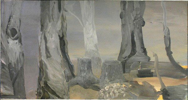 Paintings Abstract Walter Snelgrove: (lot of 2) Framed acrylics on canvas, ''Club House'' and ''Temple'' (1984) by Walter Snelgrove (Californian, 1924 - ), unsigned, each overall: 42.5''h x 80.5''w.