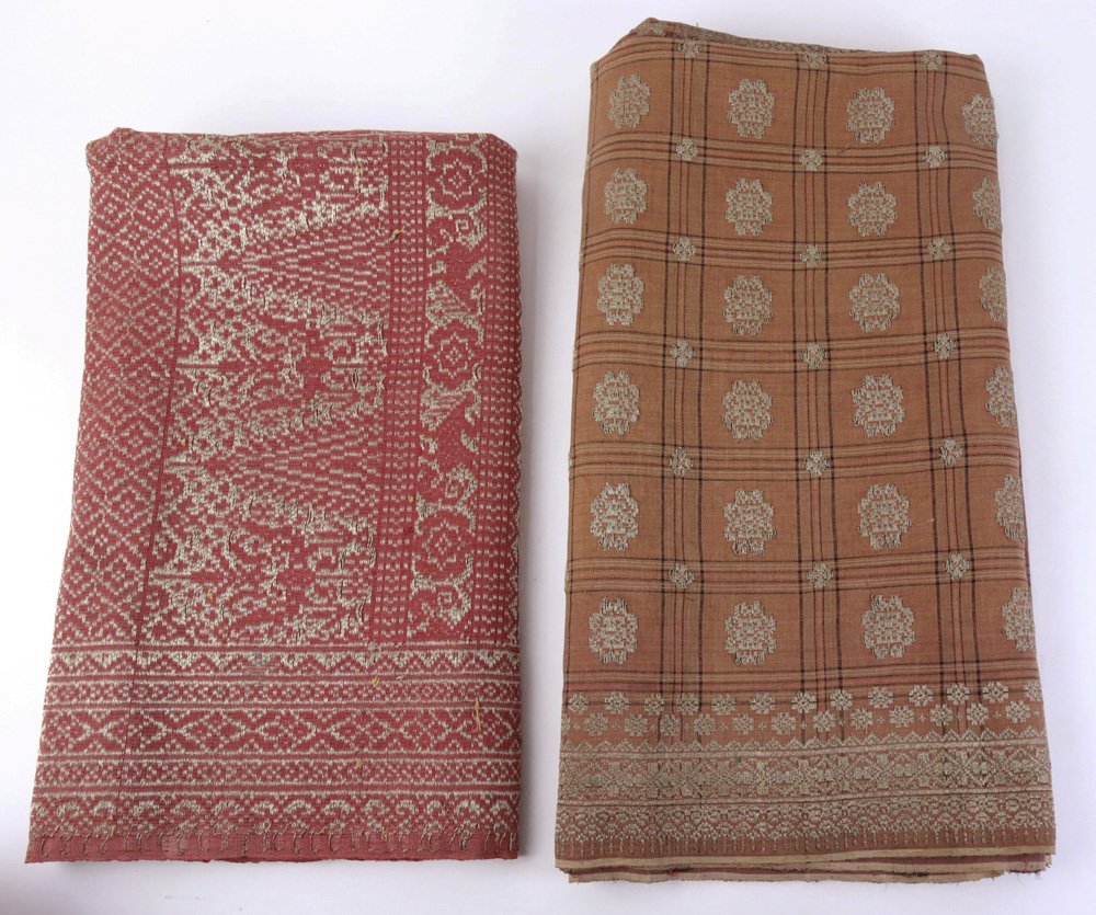 (lot of 2) Indonesian Sumatra textiles: (lot of 2) Indonesian Sumatra textiles, 7'5''l x 3'w, 6'7''l x 2'7''w