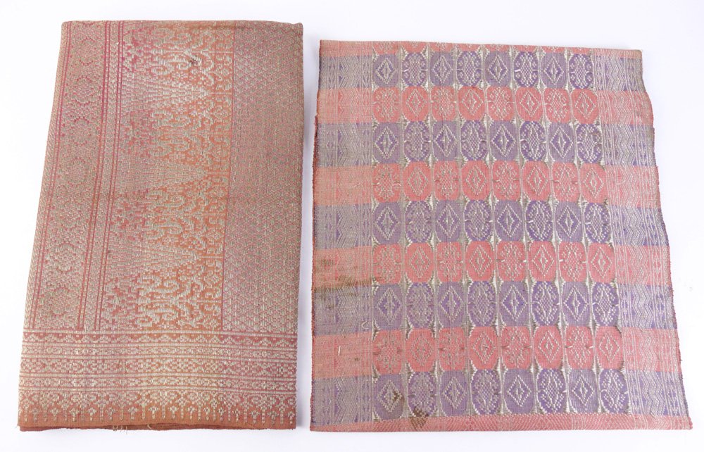 (Lot of 2) Indonesian Palembang textiles: (Lot of 2) Indonesian Palembang textiles, 6'8'' x 2'7'', 4'9'' x 1'2''