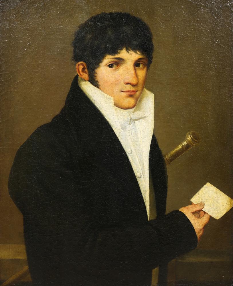 Painting, European School (early 19th century): European School (early 19th century), Portrait of a Gentleman, oil on canvas, unsigned, canvas: 28.25"h x 22.5"w, overall (with frame): 34.75"h x 28.75"w Provenance: The Estate of George Germany, Berk