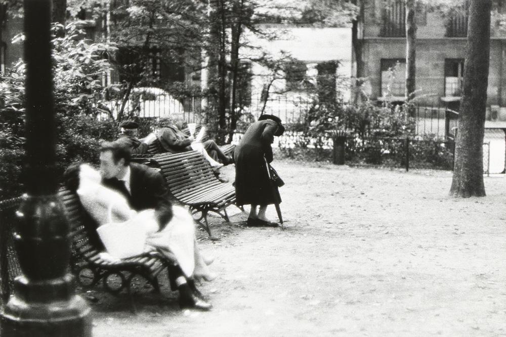 Photograph, Bruce Davidson: Bruce Davidson (American, b. 1933), "Widow of Montmartre," 1956, gelatin silver print, pencil signed and titled verso, artist stamp verso, later printing, image: 8"h x 12"w, sheet: 11"h x 14"w, overal