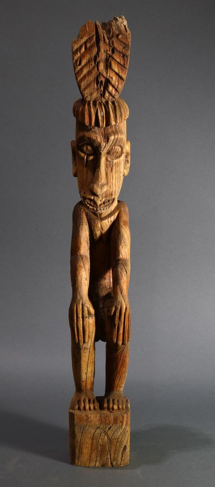 Indonesian carved wood effigy: Indonesian carved wood effigy, 25"h