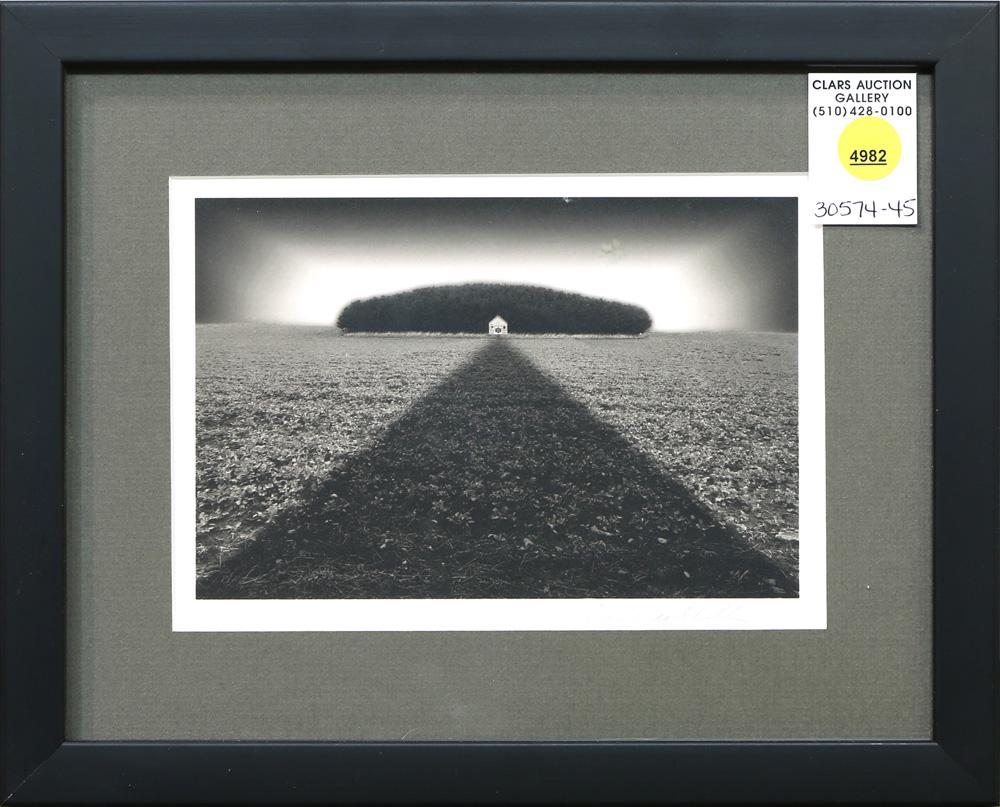 Photograph, Dan Burkholder: Dan Burkholder (American, 20th century), "School and Trees, Scotland," platinum print, pencil signed lower right, overall (with frame): 9.5"h x 11.5"w