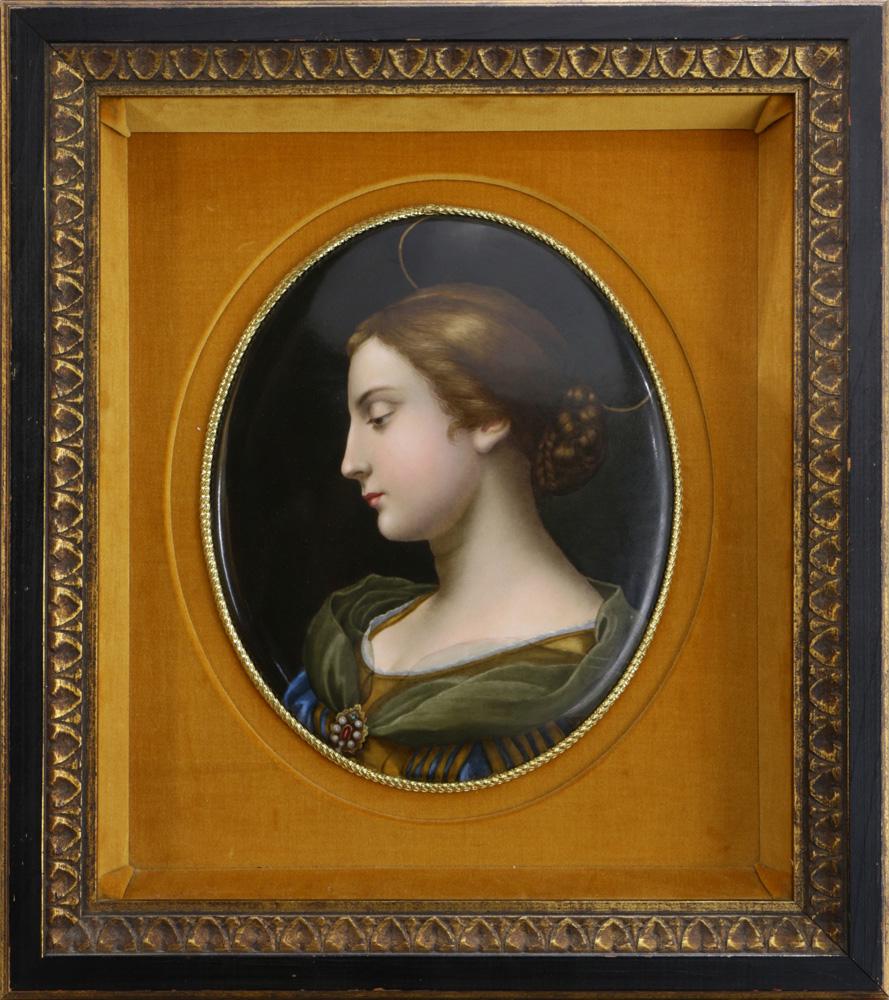 A Framed KPM porcelain plaque (1 of 4)