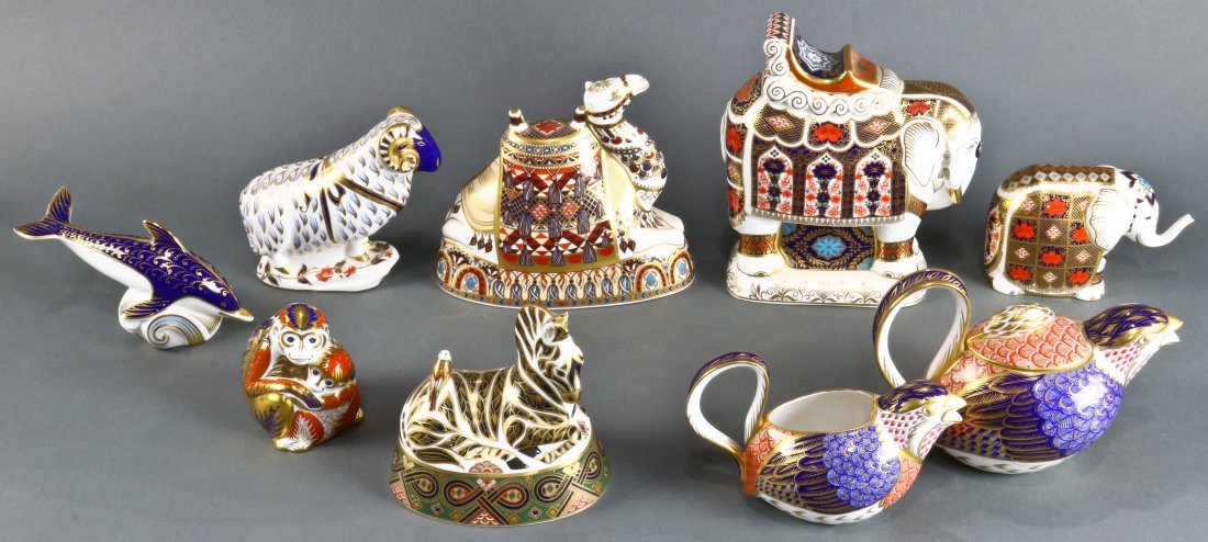 (lot of 9) A lot of Royal Crown Derby porcelain animals (1 of 3)