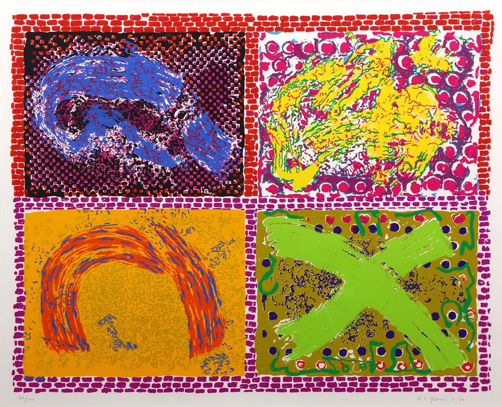 Print, Nancy Graves: Nancy Graves (American, 1939-1995), Untitled, 1980, serigraph, pencil signed and dated lower right, edition 60/144, image: 23.5"h x 30.75"w, overall (with frame): 25.5"h x 41"w