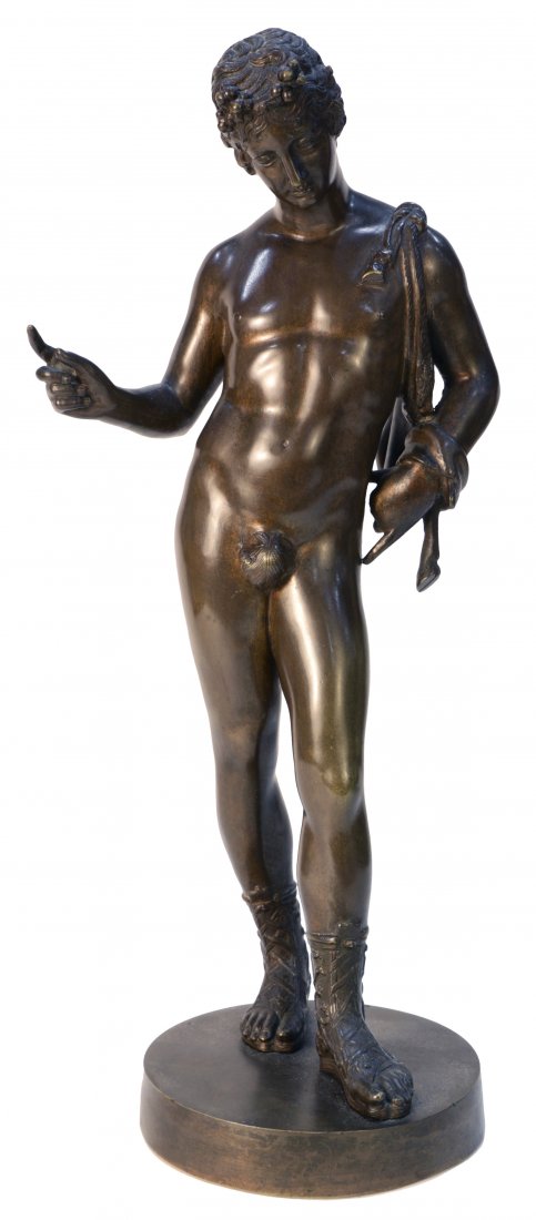 Sculpture, Italian School (19th/20th century): Italian School (19th/20th century), Classical Nude Figure, bronze sculpture, unsigned, overall: 14.25"h x 6"w x 4.5"d. Provenance: The Estate of George Germany, Berkeley, CA.