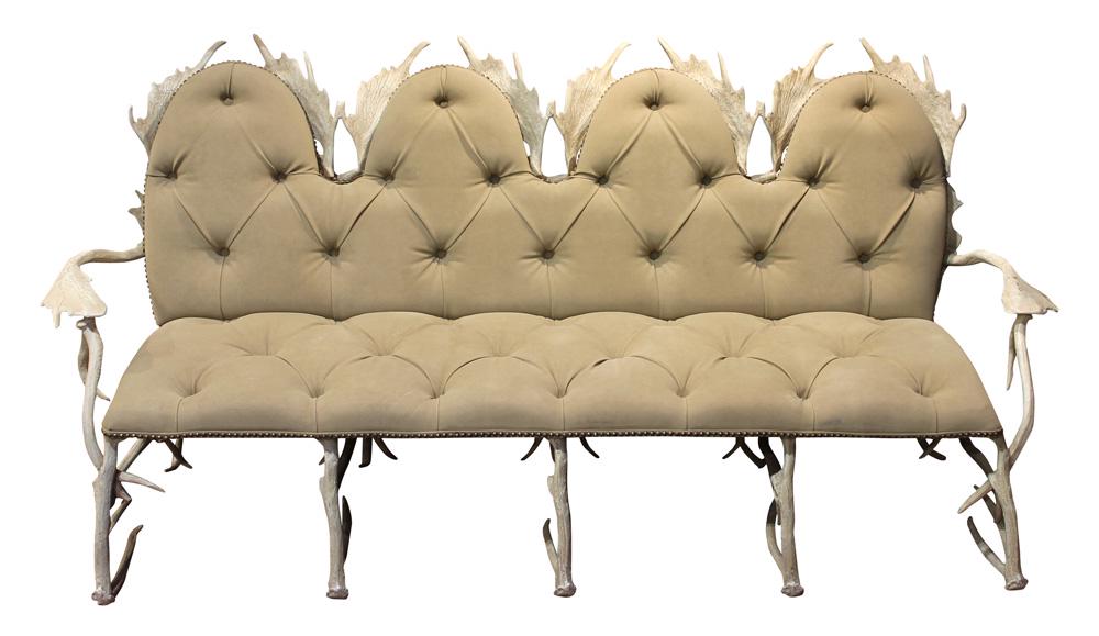 An Arthur Court painted aluminum antler settee (1 of 5)