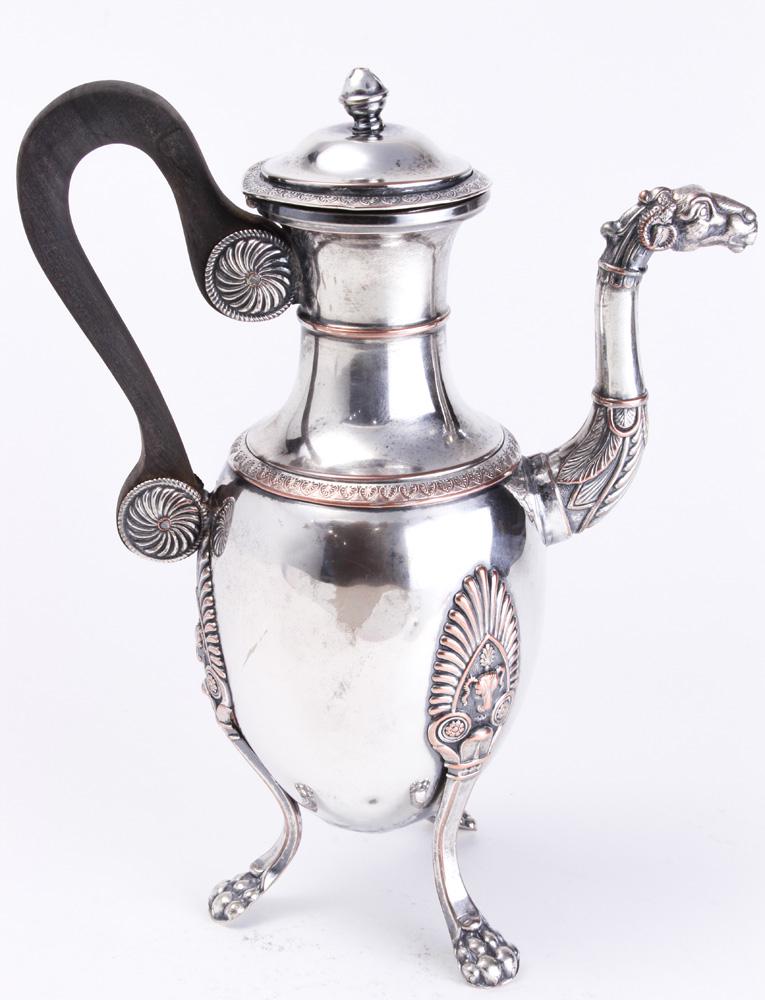 A French silverplate on copper chocolate pot (1 of 7)