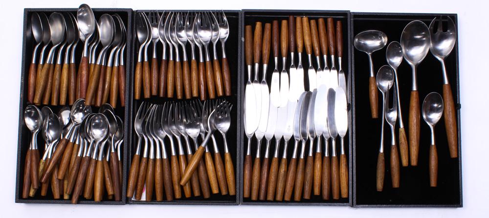 (lot of 102) A Dansk Fjord stainless steel and teak (1 of 2)