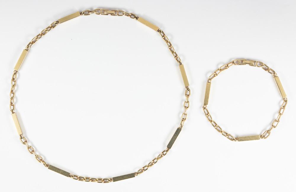 14k yellow gold bar link jewelry suite (1 of 4)