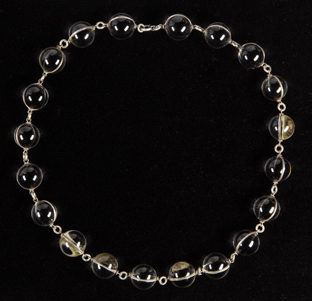 "Pools of light" rock crystal quartz silver necklace (1 of 2)