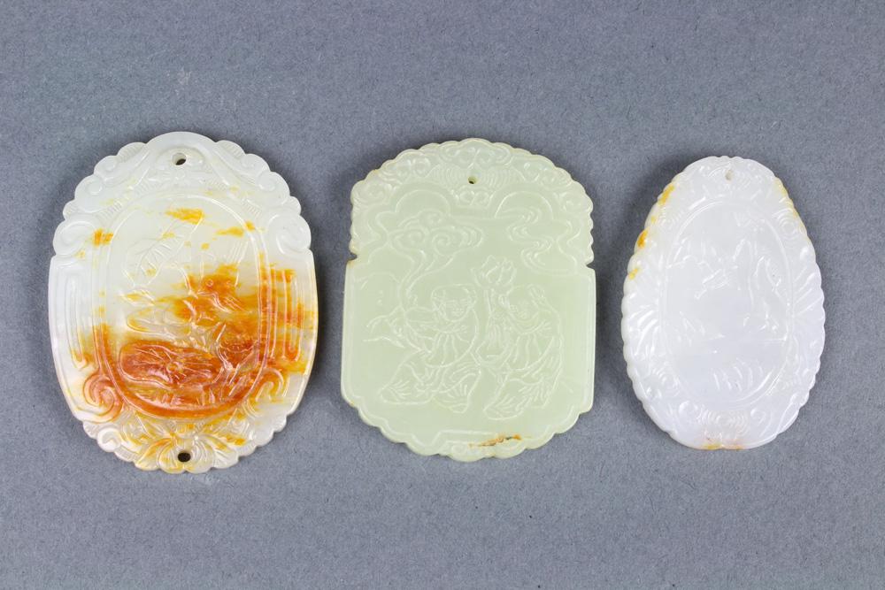 (lot of 3) Chinese Jade Plaques (1 of 7)