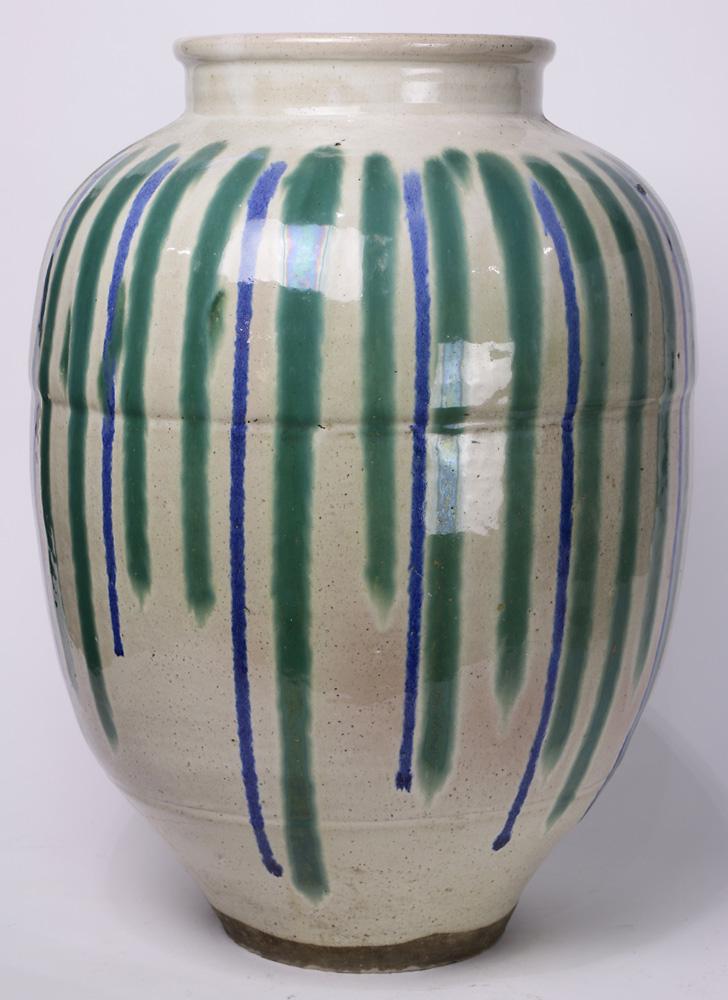 Japanese Large Jar, pottery of Kasama Style (1 of 4)