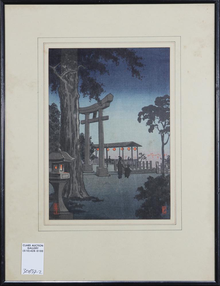 Japanese Woodblock Print, Koitsu: Tsuchiya Koitsu (Japanese,1879-1949), " Nippori", 1930s, woodblock print, lower right with seal, lower left with the signature, sight: 9.5"h x 7.25"w, frame: 16"h x 12.25"w