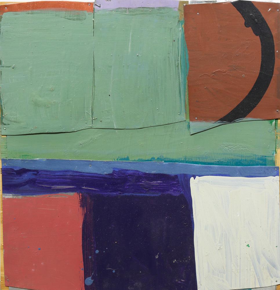 Mixed Media, Jeff Jonczyk: (lot of 5) Jeff Jonczyk (American, 20th century), Abstrakcyjne, 2001, acrylic on metal and acrylic on wood, each pencil signed and dated verso, overall (smallest/largest): 8"h x 8"w/15.75"h x 15.75"w
