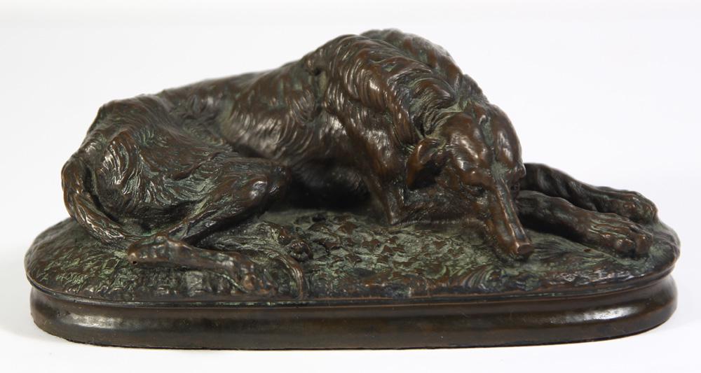 Sculpture, Dog Laying on a Bed (1 of 5)