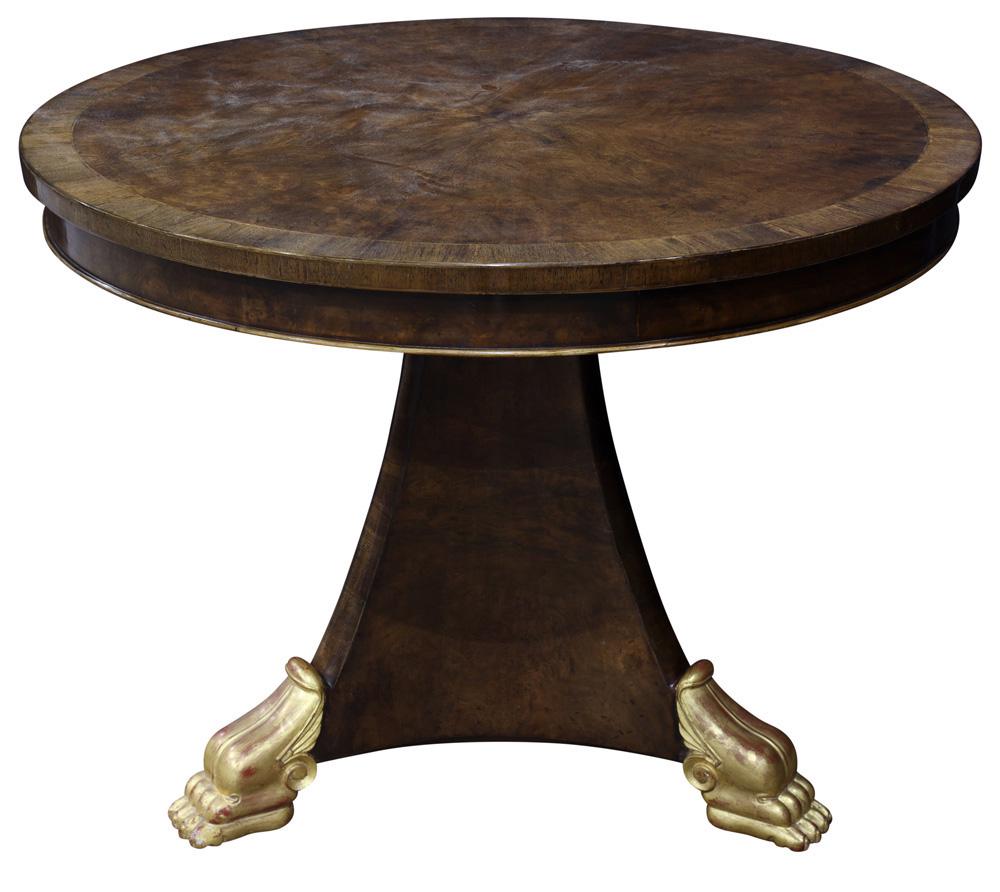 An Empire style walnut center table (1 of 3)