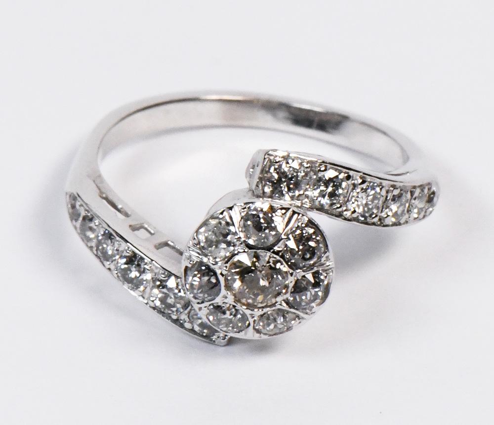 Diamond, platinum and 14k white gold ring (1 of 1)