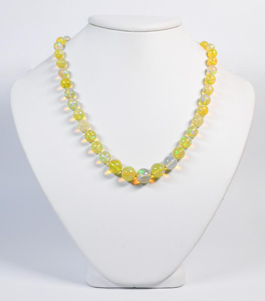 Opal, 14k white gold necklace (1 of 1)