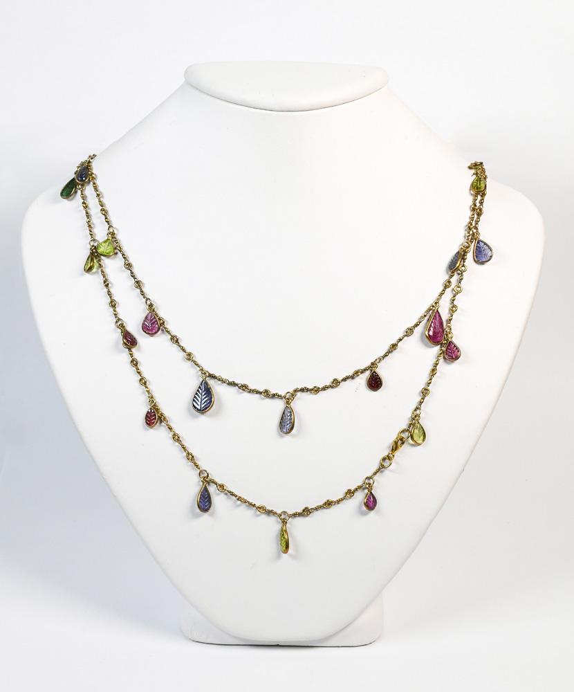 Multi-stone, silver gilt necklace (1 of 1)