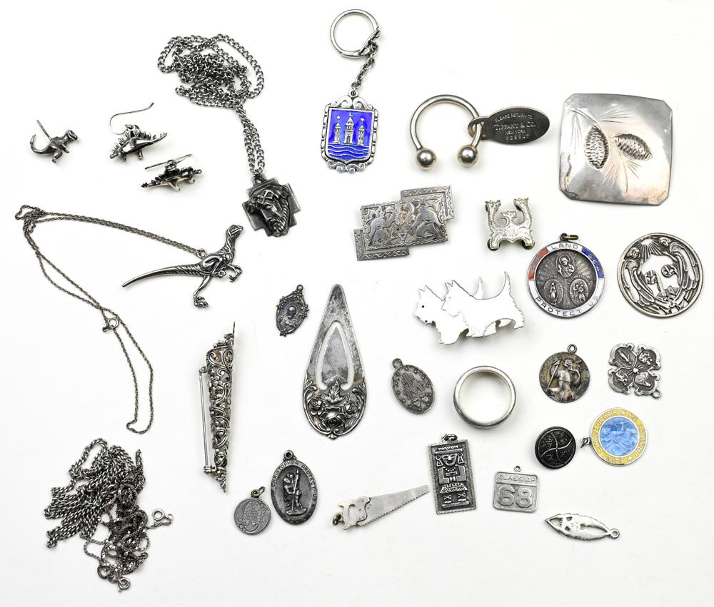 Collection of sterling silver, metal religious jewelry (1 of 1)
