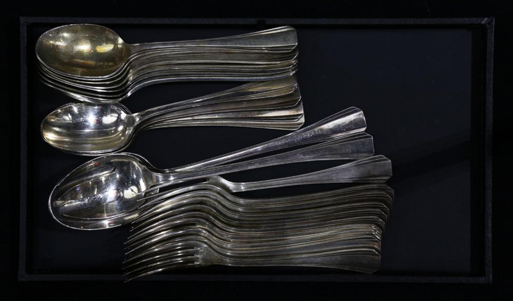 (lot of 24) Christofle Palme stainless partial flatware (1 of 2)