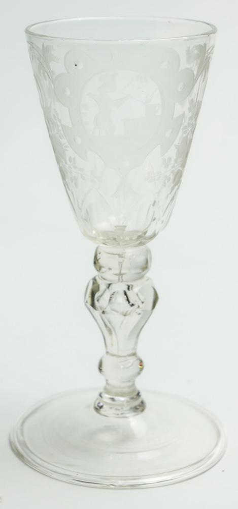 Dutch engraved glass goblet, circa 1760 (1 of 1)