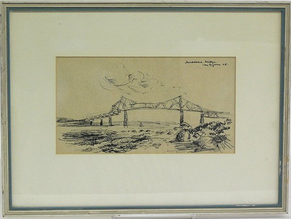 Painting, Drawing, Boat, Bridge - 2