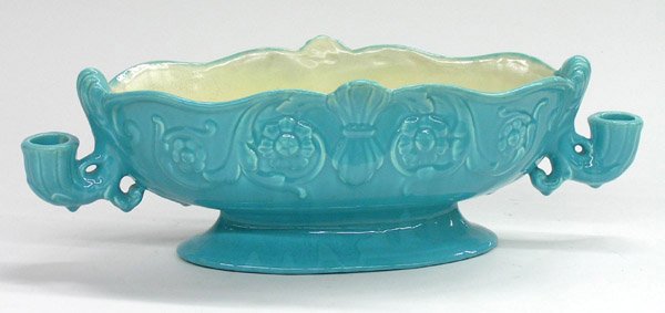 Art pottery candelabra centerpiece