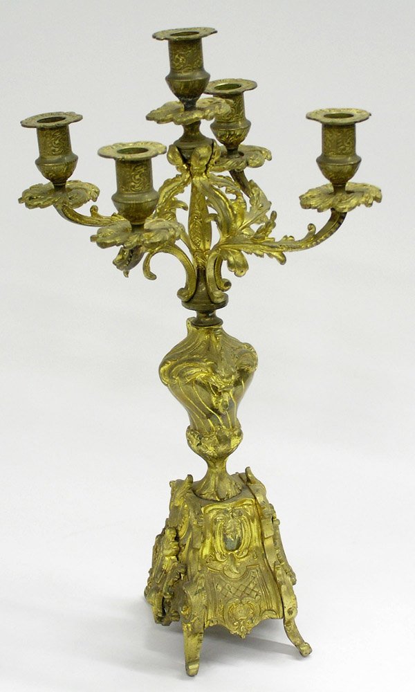 French Rococo dore bronze candelabra - 2