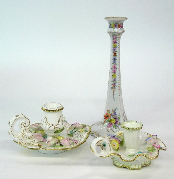 Coalport porcelain chamber sticks