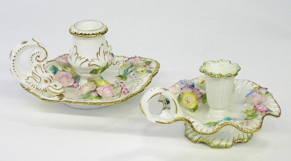 Coalport porcelain chamber sticks - 2