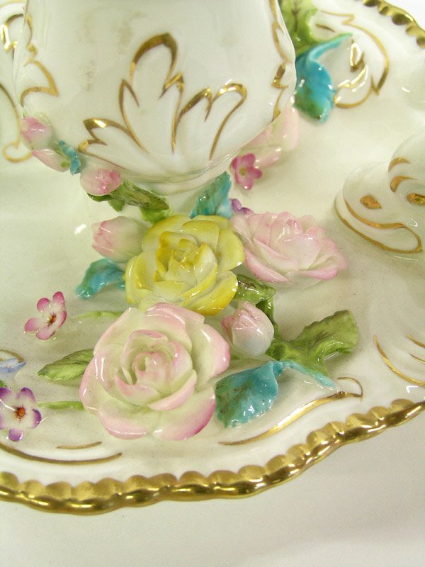Coalport porcelain chamber sticks - 4