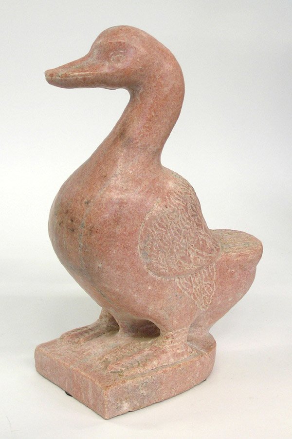 Carved stone sculpture duck - 2