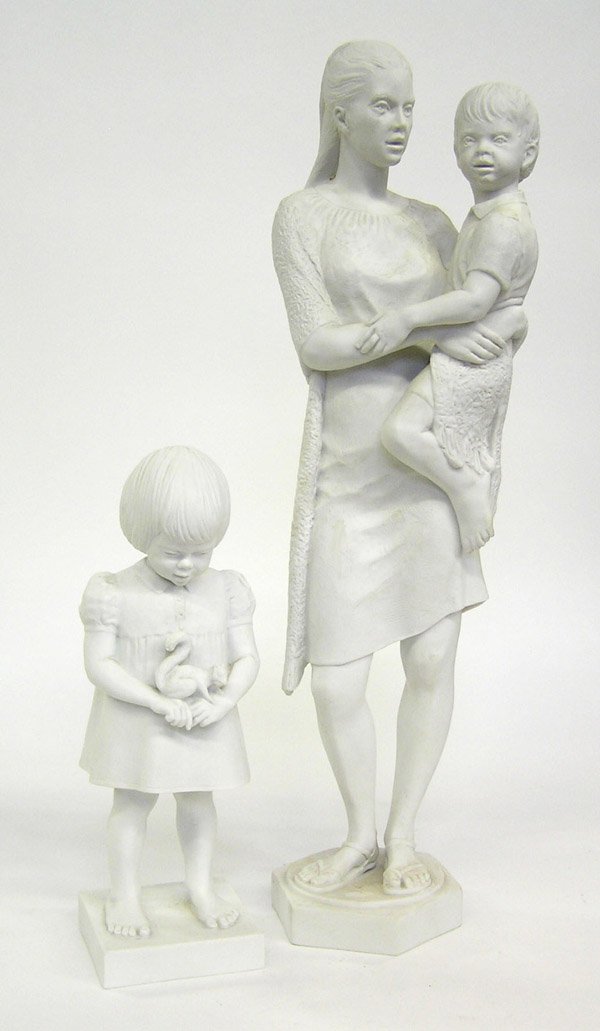 Portuguese carved parian ware mother