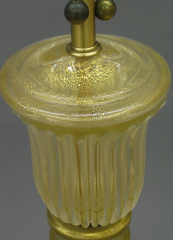 Murano glass gold fleck table lamps - 2