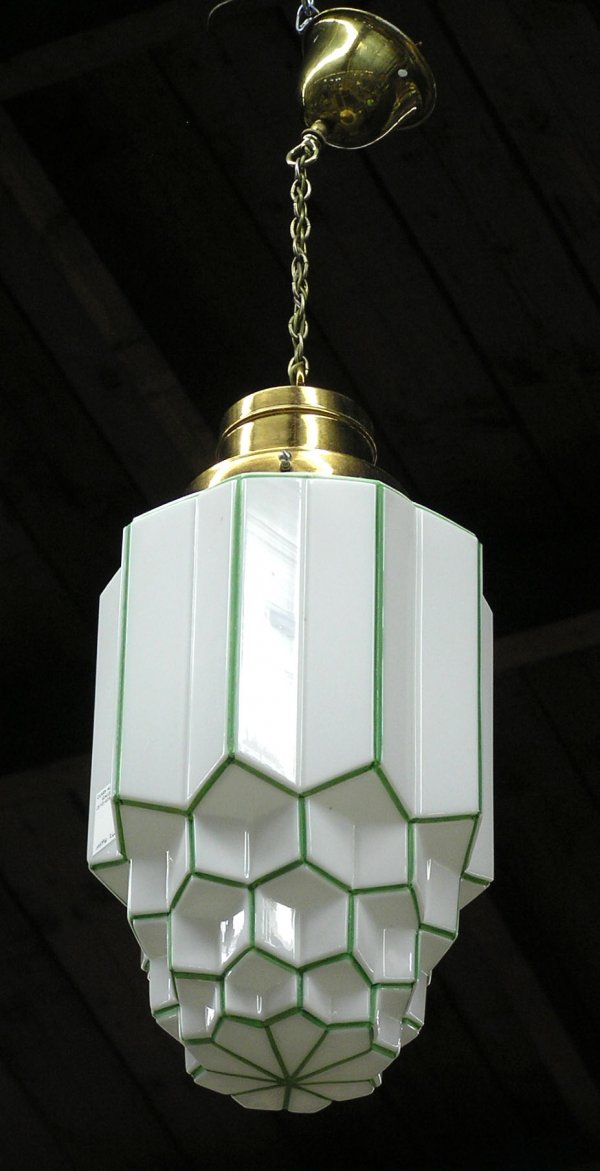 Art deco hanging foyer light fixture