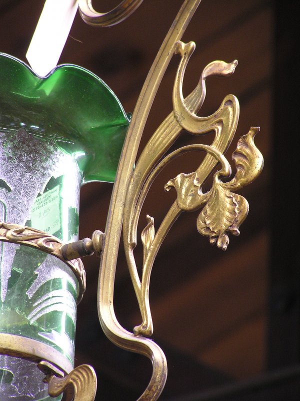 Art nouveau gilt bronze light fixture - 2
