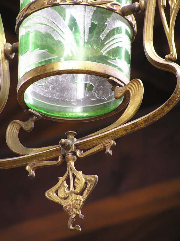 Art nouveau gilt bronze light fixture - 3