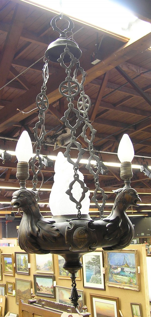 Cast bronze figural light fixture - 3