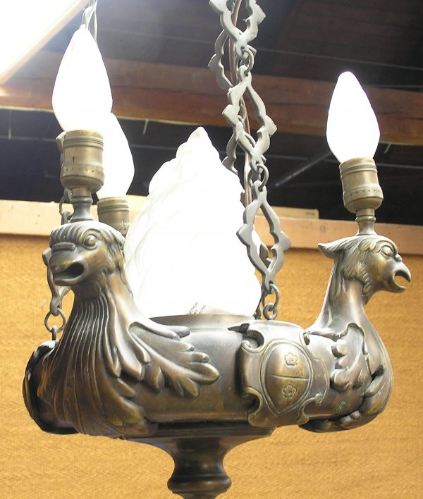 Cast bronze figural light fixture - 4