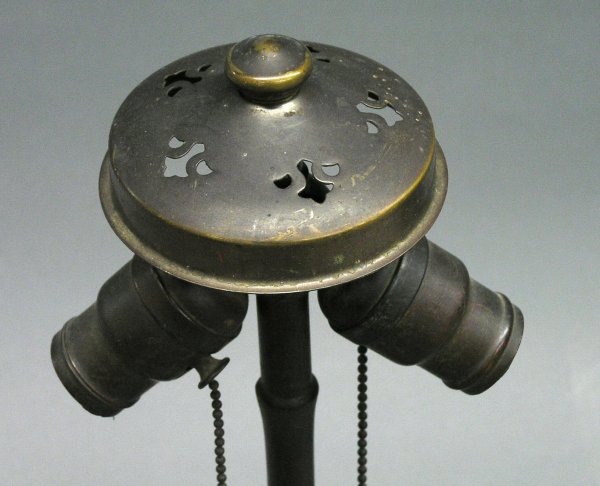 Handel Art Nouveau copper lamp - 3