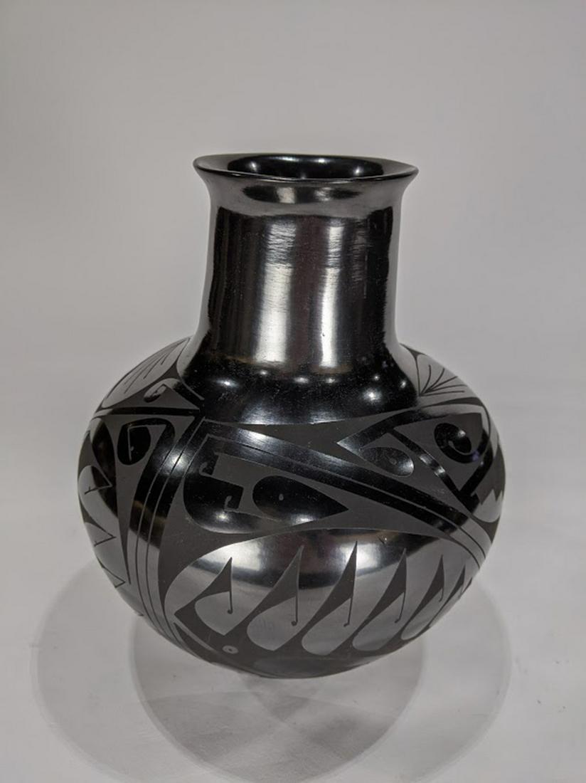 A Native American blackware pottery vase (1 of 2)