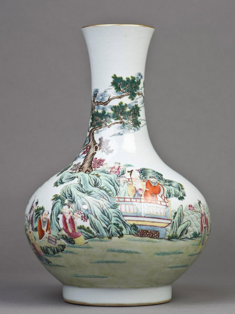 A Chinese famille-rose porcelain vase (1 of 5)