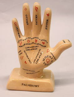 Ceramic palmistry hand 12'': Ceramic palmistry hand 12''