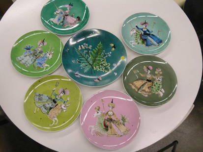 7 plates signed Hardey: 7 plates with Allegorical scenes, signed Hardey