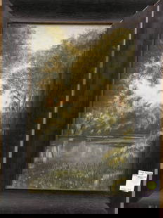 Framed watercolor, Landscape, Service: Framed watercolor, Spring Landscape (1908), dated and signed Irene Service lower right, 20''h x 14''w