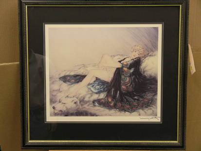 2 lithographs after Louis Icart: Framed pair of offset lithographs after Louis Icart, 22''H x 26''W