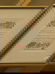 4 Framed music sheets: Four framed music sheets